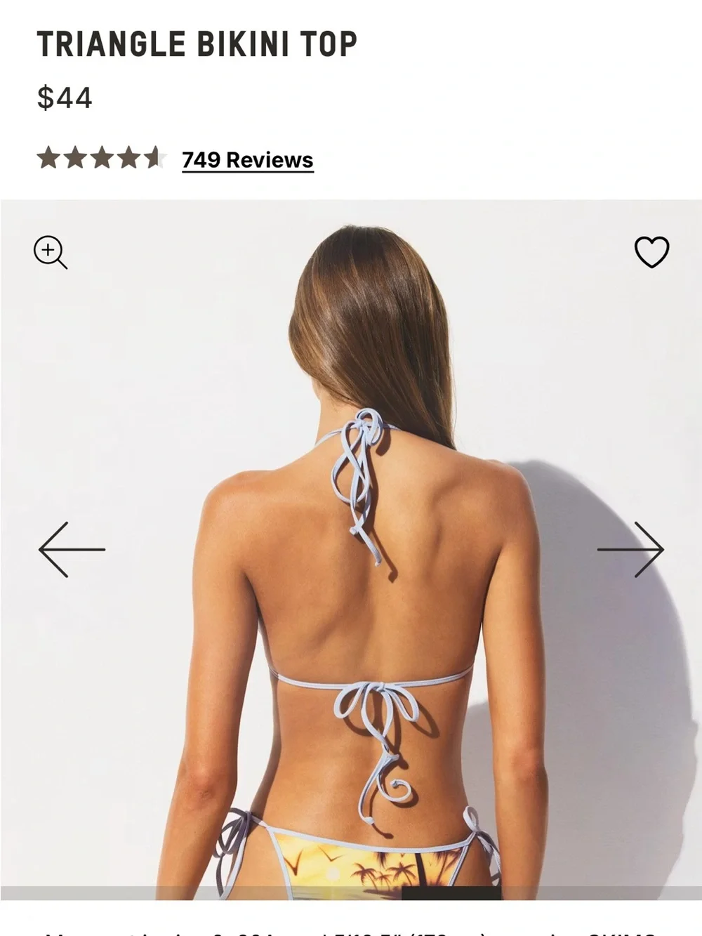 SKIMS Signature Swim Tie Side Bikini Set - Beach Scene NWT